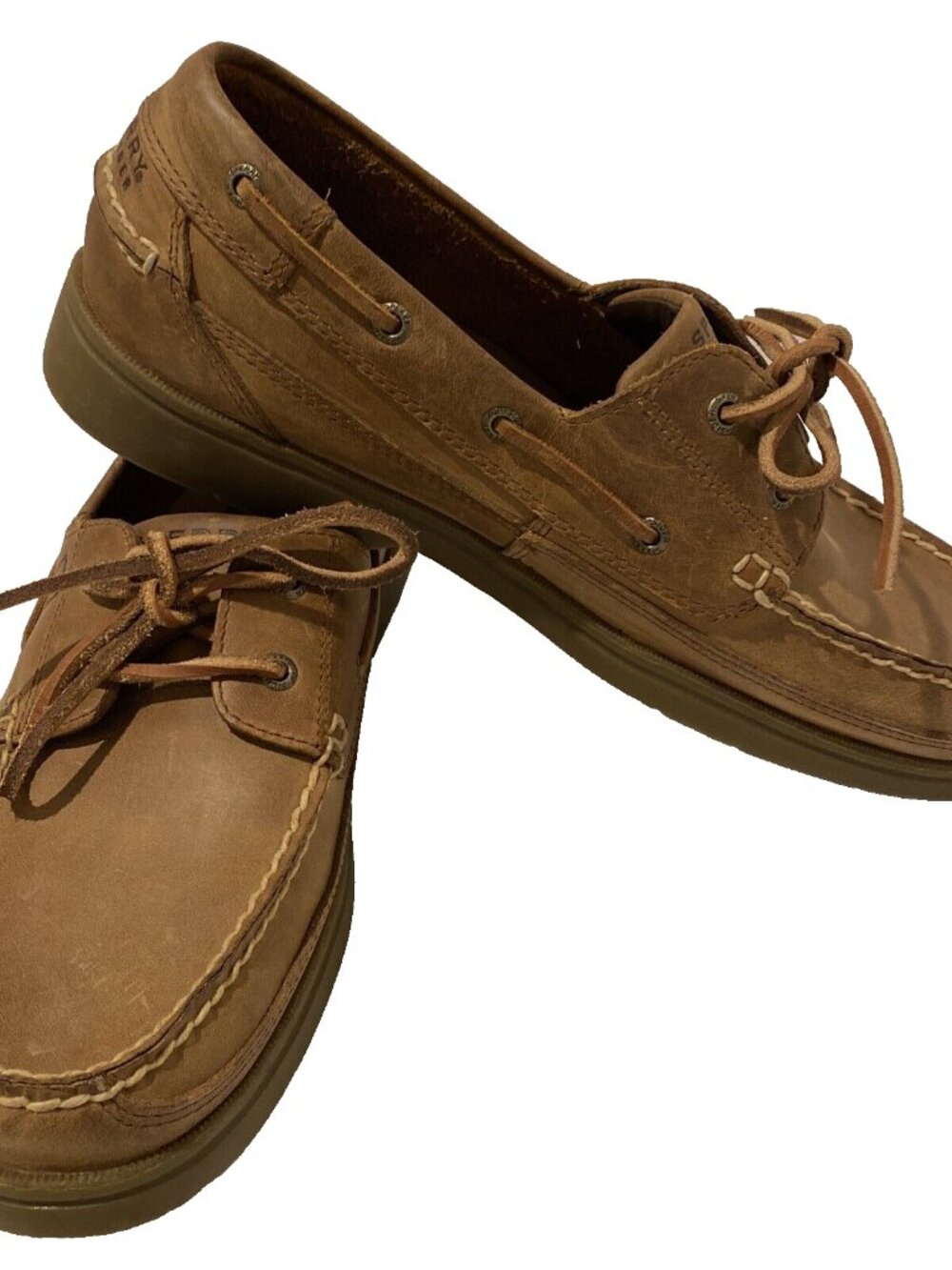 Sperry Top-Sider Leather Upper Leeward 2-Eye Sahara Boat Shoes Men's Size 11.5